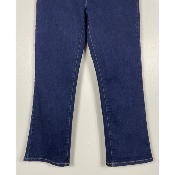 J. McLaughlin Straight Leg Jeans Dark Blue Size 8 High Rise Crop Stretch Denim - Picture 4 of 10